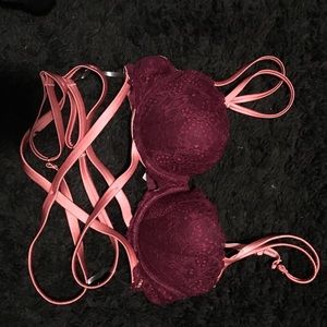 pink strappy bra